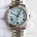 High Quality Replica Presidential Rolex Day-Date 41 MM Watch MingZhu Movement Roman Blue Face